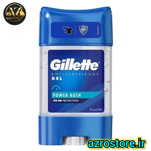 مام ژله ای مردانه ژیلت مدل Power Rush حجم ۷۰ میل ۴۸ ساعته